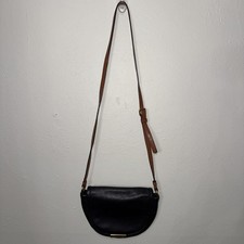 Marc Jacobs Black/Brown Pebbled Leather Softy Saddle Crescent Crossbody Bag 