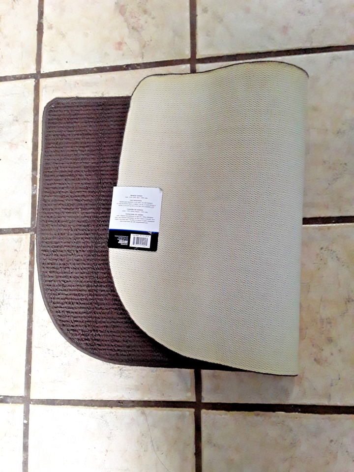 Half Circle Reading Rug Large Dark Brown Rugs Half Circle Rug 20 x 34 In. Non Skid Backing | eBay