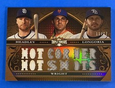 2013 Topps Triple Threads Headley/Longoria/Wright Combo Relic 11/27 #TTRC-HWL