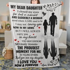 Daughter Heartfelt Gift Soft Fleece Blanket Ideal For Family Love Quotes