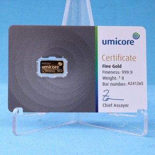 Umicore Goldbarren 1 g 999.9 Gold im original Blister