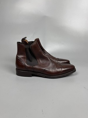 Men s Berwick-1707 Dark Brown Leather Square Toe Chelsea Boots Size UK 8 (Y1173)