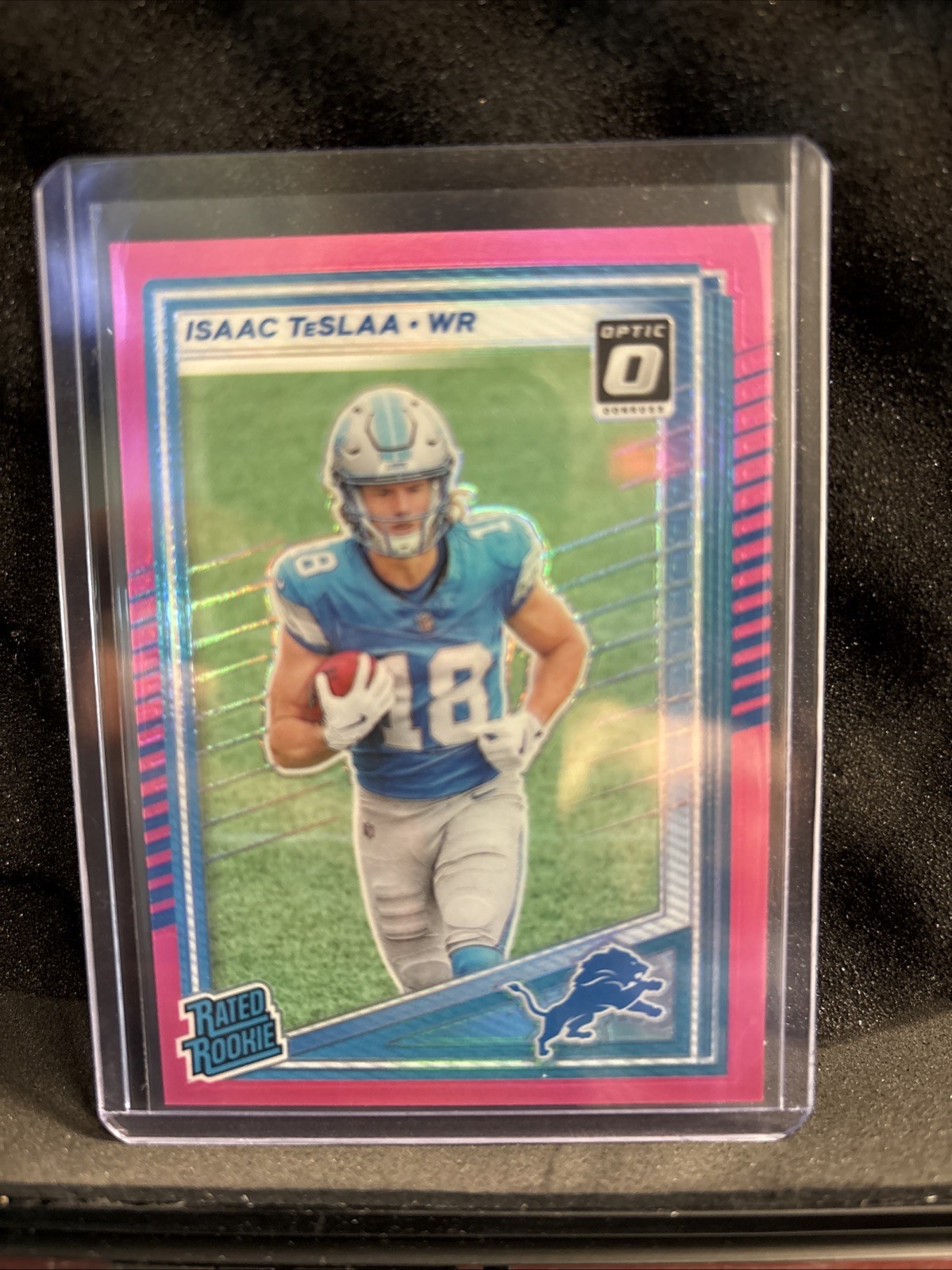 2025 Panini Donruss - Rated Rookie Isaac Teslaa #338 Optic Preview Pink Prizm RC