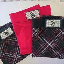Victoria's Secret 3 Pair cotton Logo studded Hiphugger Panties NWT Medium LOT 