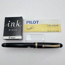 PILOT Fountain Pen F Nib 14K Gold Black Japan Used