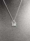 Gucci Square Logo 925 Sterling Silver Pendant  Necklace
