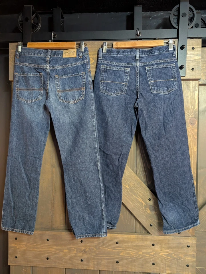2 pares de pantalones de mezclilla para niños jóvenes talla 12: azul mediano, Urban Pipeline y Est 1989 Foto 2 de 4