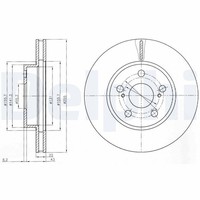 2X Delphi Bremsscheibe BG4269 FüR Prius Toyota Liftback Hybrid NHW20_ NHW20R