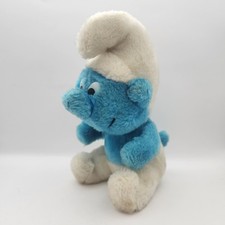 Vintage 1980 Smurfs Plush Sitting Stuffed Animal Peyo Wallace Berrie