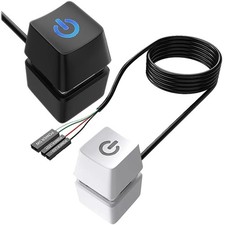 External PC Power Button with Blue LED - Desktop Motherboard Switch UK