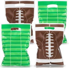 60 Pcs Football Goodie Bags with Handle, Party Favors Treat Snack Bags Plastic R