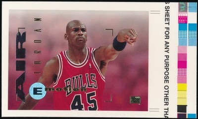1994 SKYBOX E-MOTION MICHAEL JORDAN JERSEY #45 CARD #100 - UNCUT PROOF CARD