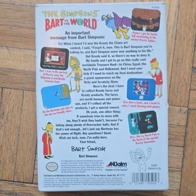 Acclaim The Simpsons Bart vs. the World NES Box Inserts Licensed by Nintendo