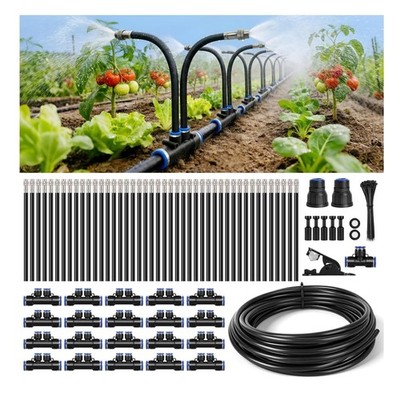 Best 75Ft 1/2'' Tubing High-Flow Drip Irrigation System, 360 Adjustable Garden