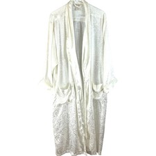 Vintage Victoria's Secret Gold Label Ivory Paisley Jacquard Robe M Hong Kong