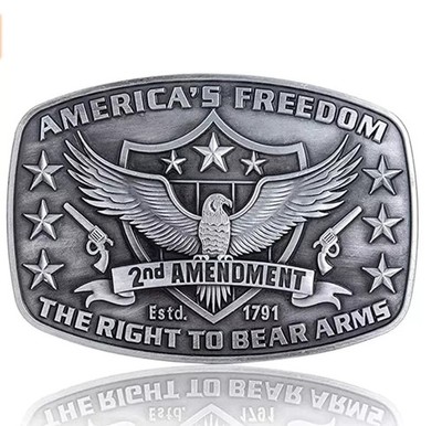 Belt Buckle, NEW, America's Second Amendment, Right to Bear Arms, Guns, Western