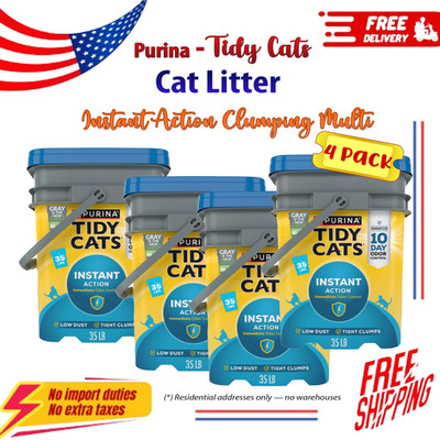 4 Pack Purina Tidy Cats Instant Action Clumping Litter Multi Cat 35 lbs Low Dust