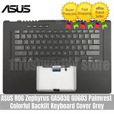For ASUS ROG Zephyrus GA503Q GU603 Palmrest Colorful Backlit Keyboard Cover Grey