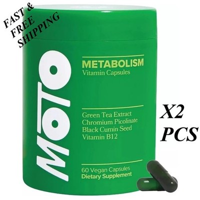 2 PACKS-- O Positiv Moto Women's Metabolism Support Energy&Curb Craving Vegan 60