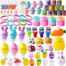 100PCS Easter Egg Fillers Basket Stuffers for Kids Boys Girls, Assortment Toy...