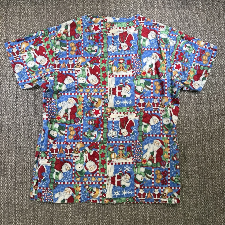 Blusa Médica De Colección Años 90 Lucy's Santa Muñeco de Nieve RN Mujer S Vacaciones de Navidad Enfermera EE. UU. Foto 2 de 4