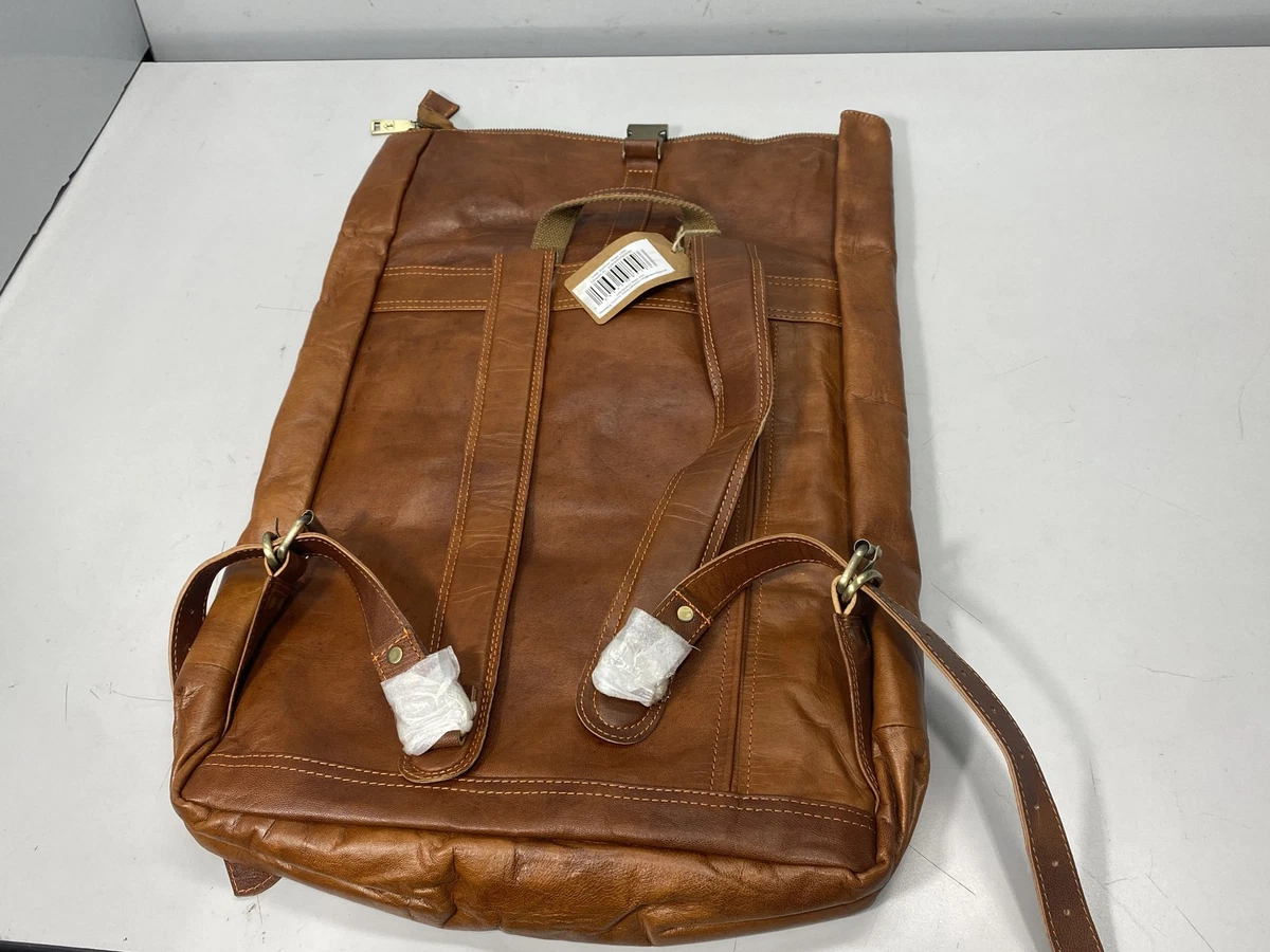 cheap leather backpack womens Compact Vintage Tan Leather Backpack for Women - Chic Drawstring Mini  Backpack Purse, Ideal for City Life