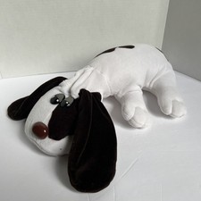 Vintage 18  Pound Puppies White  Brown Spots Puppy Dog Plush Hasbro Large 1985