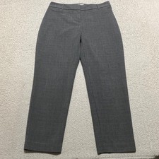 Talbots Womens Dress Pants sz 10P Gray Plaid Straight Office Business High Rise