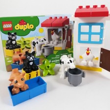 Lego Duplo 10870 Farm Animals Set Chicken Pig Cow Cat Barn