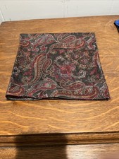 R. Hanauer Pocket Square Mens Multicolor Paisley Silk Cotton Italy Handkerchief