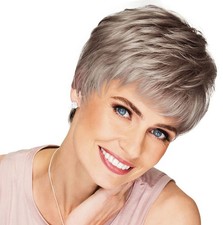 Raquel Welch Winner Short Pixie Wig, R119G Gradient Smokeby Hair u wear Gradien