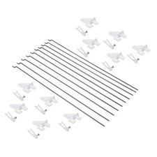 10PCS 1.2mmx20cm RC Steel Pushrod Parts  10PCS Nylon Micro Control Horns 35m...