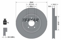 2X Bremsscheibe Vorne Textar 92315103 FÜR Hyundai Bremsscheiben Scheibenbremse