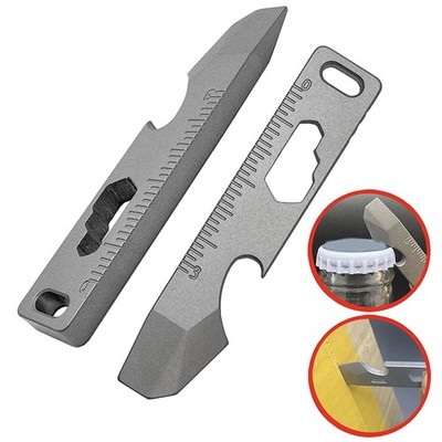 Mini Titanium Alloy Crowbar Opener Graduated Hex Wrench Keychain Outdoor Gadgets
