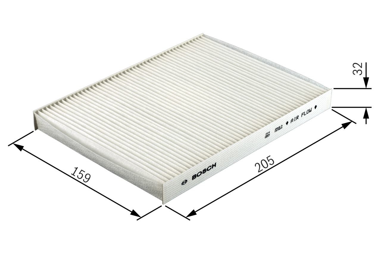Cabin filter Activated Carbon Filter 1 987 432 436 BOSCH for CITROËN PEUGEOT DS - Image 49