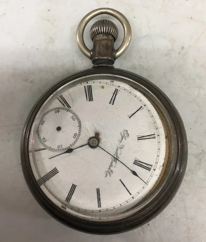 1895 Elgin Grade: 73 - 18s 7j (Non-Work) Parts/Damaged (Sterling Case)