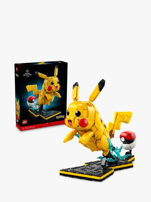 LEGO Pokémon Pikachu and Poké Ball 72152 | Set for Adults, Model Kit with Posable Anime Figure, Dynamic Display Stand, DIY Room or Desk Decor, Gaming Gift, 2050 Pieces - Image 2