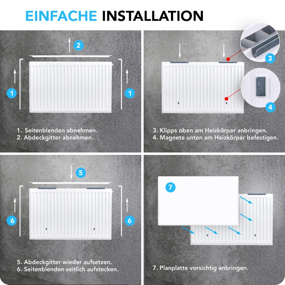 Universalheizkörper Heizkörper Typ 22 Plan inkl. Ventil & Hahnblock‑Set, Weiss - Bild 4 von 4