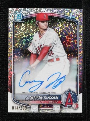 2025 Bowman Chrome Prospect Speckle Refractor 14/299 George Klassen Auto sc8