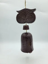 1970s Vintage HANGING OWL Swag Windchime Ceramic MCM Shag Mid Century Mod