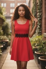 Women s Rue 21 Red With Black Lace Dress Size Small NWT