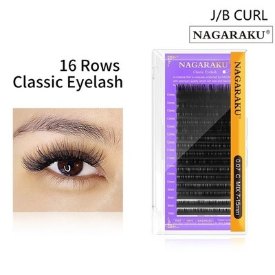 NAGARAKU J/B Curl 16 Reihen Hochwertige Nerz Wimpern Kunstnerz Individuell Natur