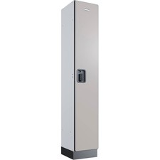 Global Industrial 1-Tier 1 Door Digital Wood Locker 12"W x 15"D x 72"H Gray