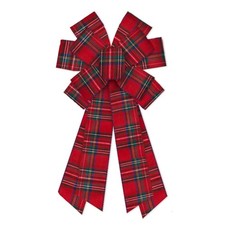 Large Christmas Bows for Wreath,Vintage Red Buffalo Plaid Wreath Bow Xmas Dec...