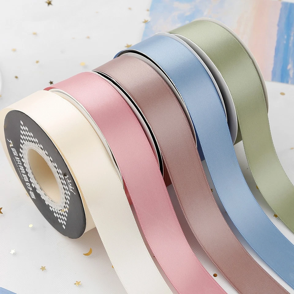18 Metres Roll Full Reel Premium Sided Satin Ribbon 2.5cm for Gift Wrapping - Image 2 of 2