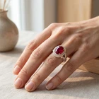 925 Sterling Silver White Gold Rings Gorgeous Pink Padparadscha Sapphire 8.10Ct