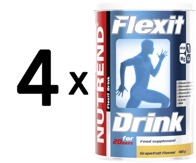 4 x Nutrend Flexit Drink, Strawberry - 400g (43,72 EUR/kg)