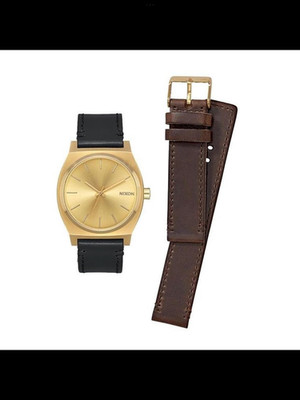 Nixon Armbanduhr  The Time Teller Pack All Gold / Black / Brown , NEU und OVP