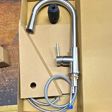 F93SS Stainless Steel Pull-Out High Arc Kitchen Tap, Lever Handle, Deck Mount
