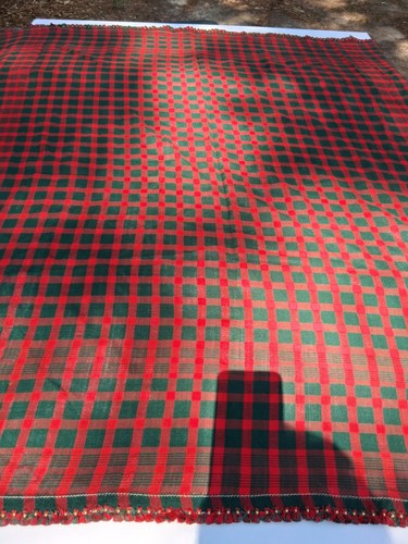 Red Checkered with tassels on all 4 Sides - Picture 9 of 10